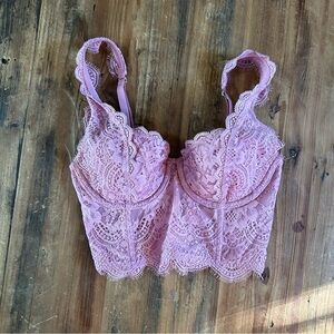Victoria’s Secret Pink Lace Long Line Lined Bralette